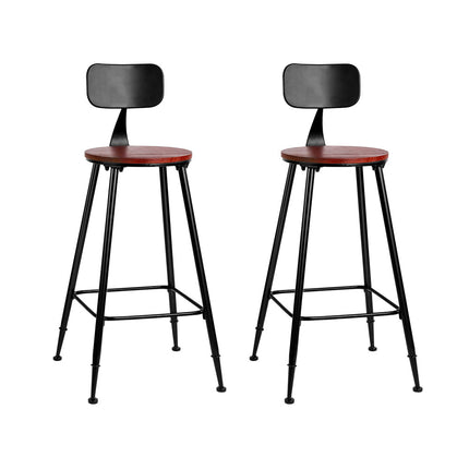 Artiss 2x Bar Stools Vintage Metal Chairs.