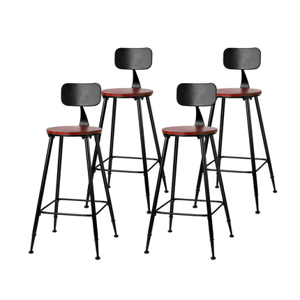 Artiss 4x Bar Stools Vintage Metal Chairs.