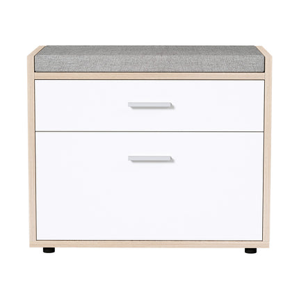 Artiss Shoe Rack Cabinet Bench 8 Pairs White Niva.