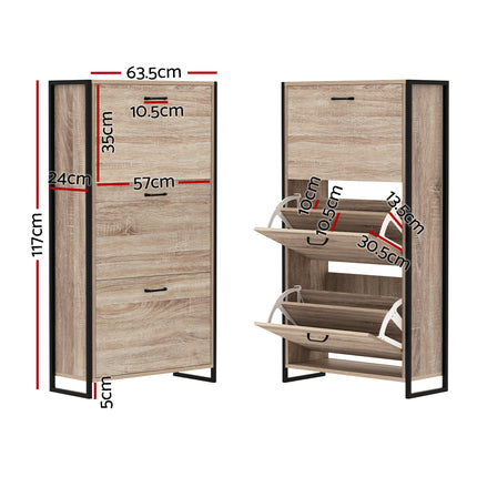 Artiss Shoe Rack Cabinet Adjustable Shelves 24 Pairs Tim.