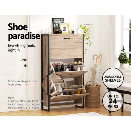 Artiss Shoe Rack Cabinet Adjustable Shelves 24 Pairs Tim.
