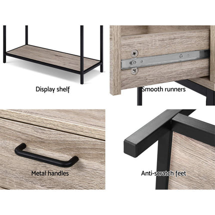 Artiss TV Cabinet Entertainment Unit 132cm Pine Tania.