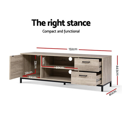 Artiss TV Cabinet Entertainment Unit 132cm Pine Tania.