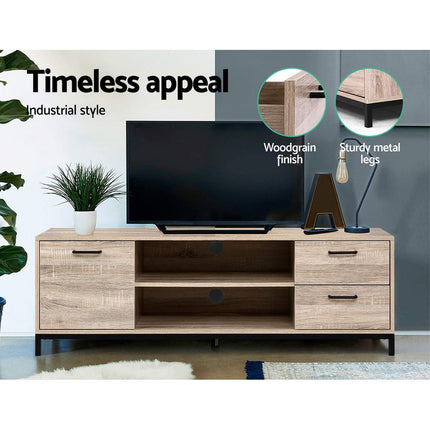 Artiss TV Cabinet Entertainment Unit 132cm Pine Tania.