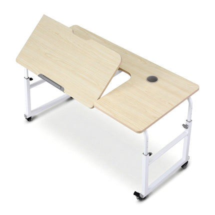 Artiss Mobile Laptop Desk Overbed Table Adjustable Computer Stand Bedside Cart.