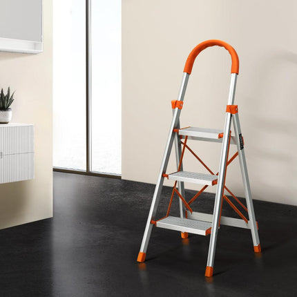 Giantz 3 Step Ladder Multi-Purpose Folding Aluminium Light Weight Non Slip Platform.