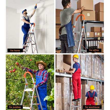 Giantz 5 Step Ladder Multi-Purpose Folding Aluminium Light Weight Non Slip Platform.