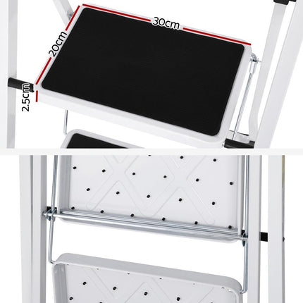 Giantz 2 Step Ladder Multi-Purpose Folding Steel Light Weight Platform.