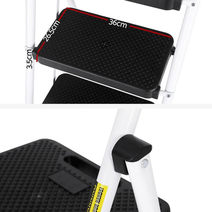 Giantz 4 Step Ladder Multi-Purpose Folding Steel Light Weight Platform.