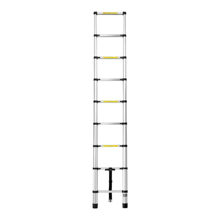 Giantz 2.6M Telescopic Ladder Aluminium Extension Extendable Steps Adjustable Height.