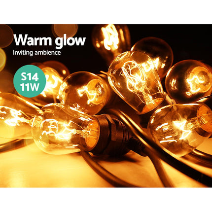 20m LED Festoon String Lights Outdoor Christmas Wedding Waterproof Garden Decor.
