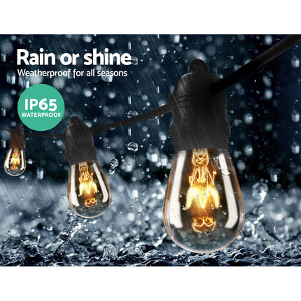20m LED Festoon String Lights Outdoor Christmas Wedding Waterproof Garden Decor.