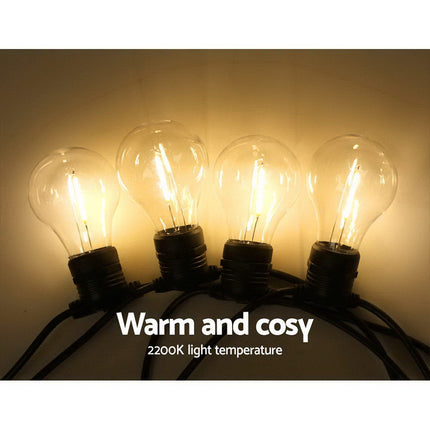 23m LED Festoon String Lights Outdoor Christmas Decorations Wedding Garden Party.