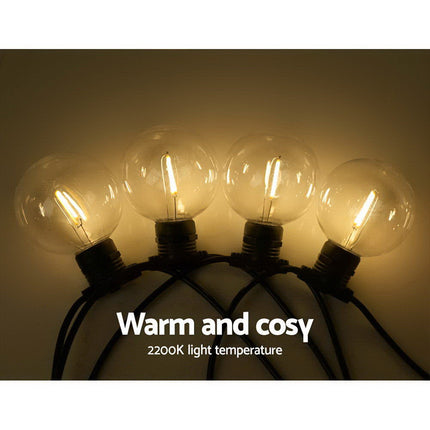Jingle Jollys 23m LED Festoon String Lights 20 Bulbs Kits Wedding Party Christmas G80.