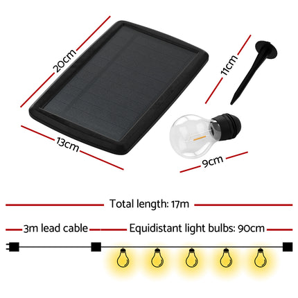 17m Solar Festoon Lights Outdoor LED String Light Christmas Decorations 2pcs.