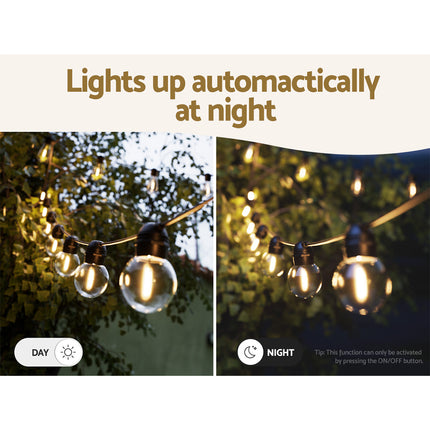 17m Solar Festoon Lights Outdoor LED String Light Christmas Wedding Decor.