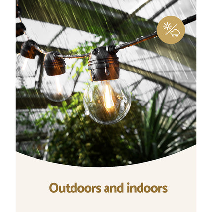 17m Solar Festoon Lights Outdoor LED String Light Christmas Wedding Decor.