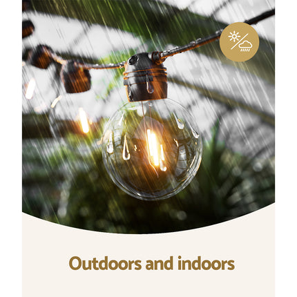 17m Solar Festoon Lights Outdoor LED String Light Wedding Christmas Party.