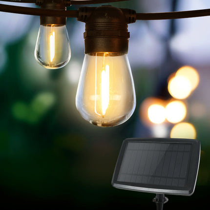 17m Solar Festoon Lights Outdoor LED String Light Christmas Party Garden Decor.