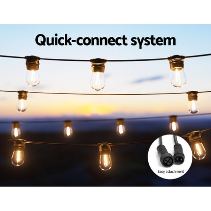 17m Solar Festoon Lights Outdoor LED String Light Christmas Party Decor 2pcs.