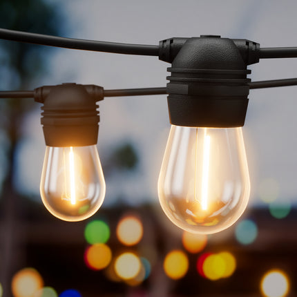 50m Solar Festoon Lights Outdoor LED String Light Christmas Party Decorations.