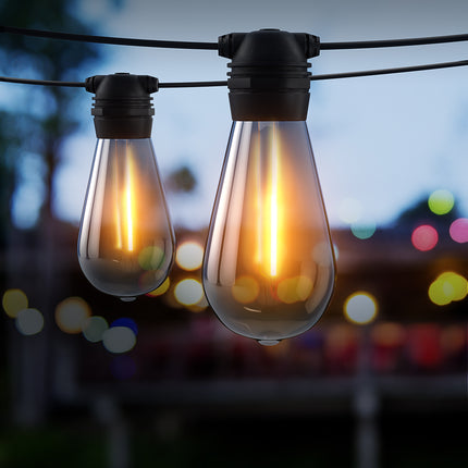 23m Solar Festoon Lights Outdoor LED String Light Christmas Party Decorations.