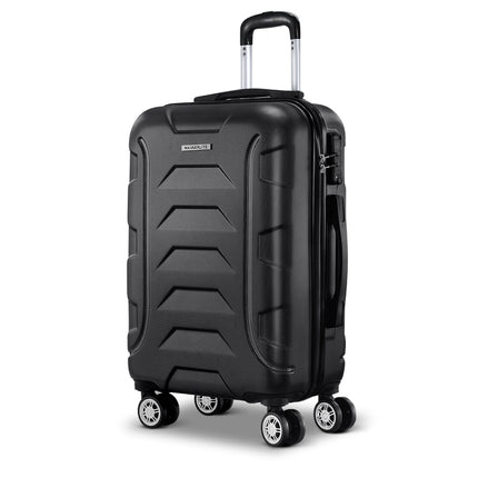 Wanderlite 20 Inch Luggage with Zipper Lock Travel Suitcase Carry On Hard Shell Luggage Case Black.