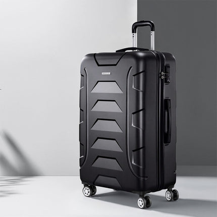 Wanderlite 28 Inch Luggage with TSA Lock Spinner Travel Suitcase Carry On Hard Shell Luggage Case Black.