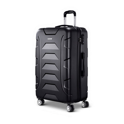 Wanderlite 28 Inch Luggage with TSA Lock Spinner Travel Suitcase Carry On Hard Shell Luggage Case Black.