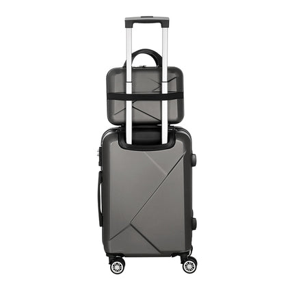 Wanderlite 2Set 20 Inch Luggage Case with 12 Inch Handheld Luggage Box Hard Shell Travel Suitcase TSA Lock Dark Grey.