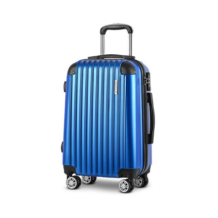 Wanderlite 28 Inch Luggage with TSA Lock Spinner Carry On Hard Shell Travel Suitcase Luggage Case Blue.