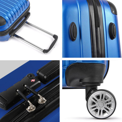 Wanderlite 28 Inch Luggage with TSA Lock Spinner Carry On Hard Shell Travel Suitcase Luggage Case Blue.