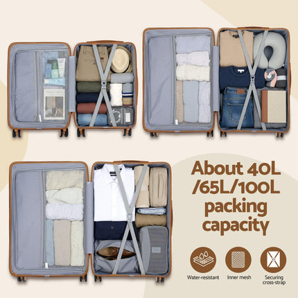 Wanderlite 5pcs Luggage Suitcase Set Trolley Travel TSA Lightweight Hard Case.