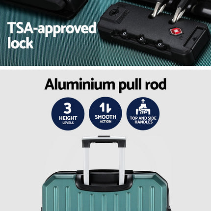 Wanderlite 28-inch Luggage Set with TSA Lock�ABS Hard Shell Travel Suitcase Organiser Luggage Case Atrovirens.