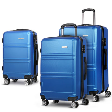 Wanderlite 20" 24" 28" Luggage with TSA Lock Spinner Travel Suitcase Carry On Hard Shell Luggage Case Blue.