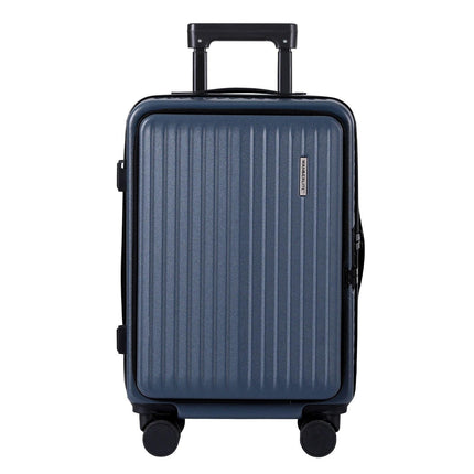 Wanderlite 20" Luggage Suitcase Front Pocket Travel Carry On Dual TSA Navy.