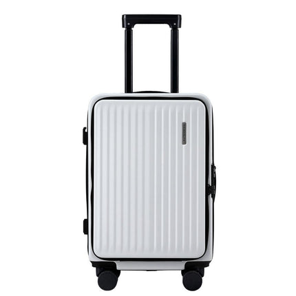 Wanderlite 20" Luggage Suitcase Front Pocket Travel Carry On Dual TSA White.
