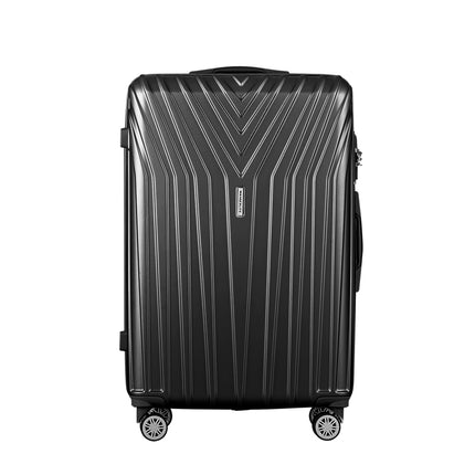 Wanderlite 3 Set Luggage 20-24-28 Inch Suitcase with TSA Lock Carry On Hard Shell Travel Luggage Organiser Case Black.