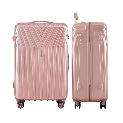 Wanderlite 3 Set Luggage 20-24-28 Inch Suitcase with TSA Lock Carry On Hard Shell Travel Luggage Organiser Case Pink.