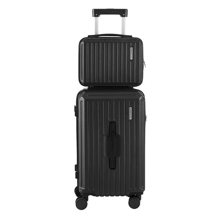 Wanderlite 2pcs Trunk Luggage Suitcase Travel Carry On TSA Lock 12" 20" Black.