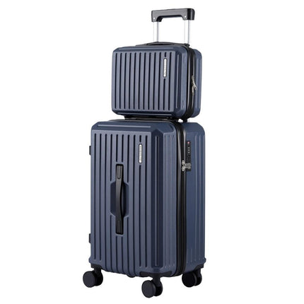 Wanderlite 2pcs Trunk Luggage Suitcase Travel Carry On TSA Lock 12" 20" Navy.