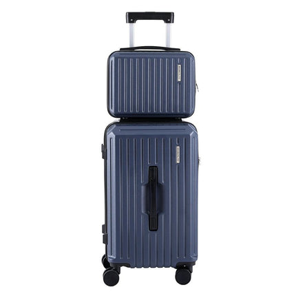 Wanderlite 2pcs Trunk Luggage Suitcase Travel Carry On TSA Lock 12" 20" Navy.