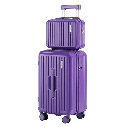Wanderlite 2pcs Trunk Luggage Suitcase Travel Carry On TSA Lock 12" 20" Purple.