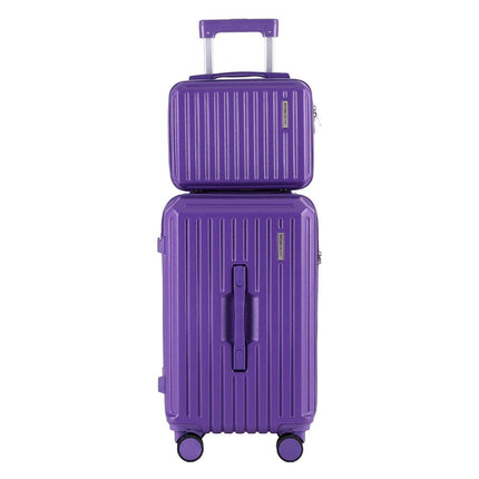 Wanderlite 2pcs Trunk Luggage Suitcase Travel Carry On TSA Lock 12" 20" Purple.