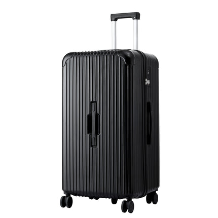 Wanderlite 28" Trunk Luggage Suitcase Travel 5 Wheels Type-C Port TSA Black.