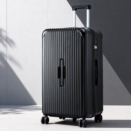 Wanderlite 28" Trunk Luggage Suitcase Travel 5 Wheels Type-C Port TSA Black.