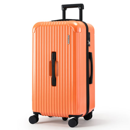 Wanderlite 28" Trunk Luggage Suitcase Travel 5 Wheels Type-C Port TSA Orange.