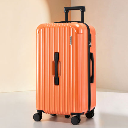 Wanderlite 28" Trunk Luggage Suitcase Travel 5 Wheels Type-C Port TSA Orange.