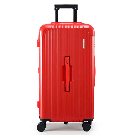 Wanderlite 28" Trunk Luggage Suitcase Travel 5 Wheels Type-C Port TSA Red.