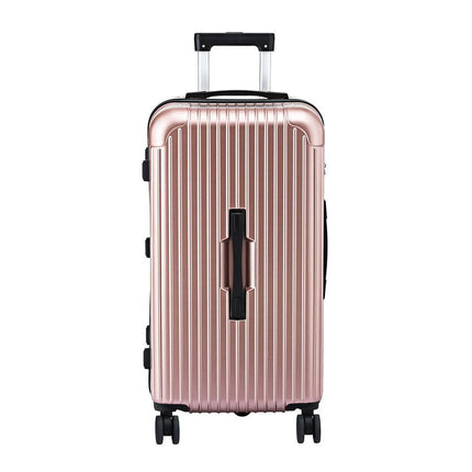 Wanderlite 28" Trunk Luggage Suitcase Travel 5 Wheels Type-C Port TSA Rose Gold.
